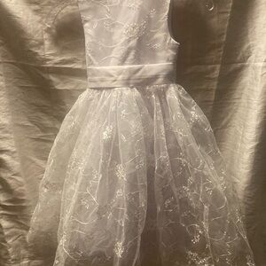 Charming Ivory Floral Kids Dress